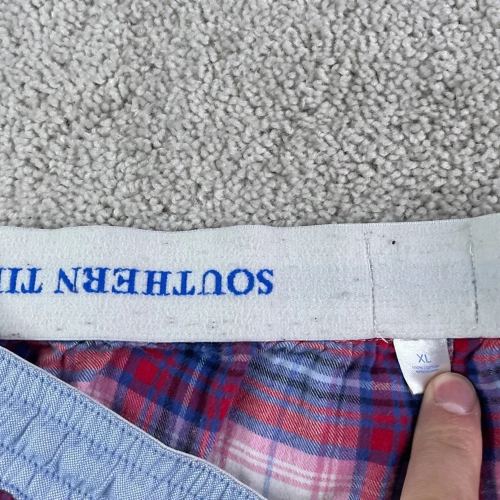 Southern Tide Pajama Pants Men XL Red Blue Plaid Flannel Lounge Sleep PJ